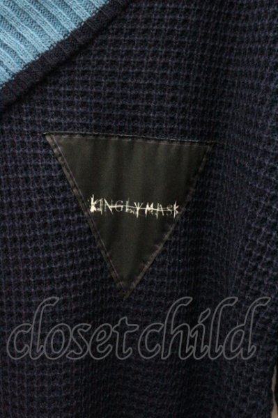 画像3: KMK(KINGLY MASK) ニット.アームラインVネック /ネイビー/M O-22-01-13-023-KM-to-YM-ZT212 (3)