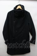 【WINTERセール】gene par YUKIO MISHIBA コート.ウールスタンドネック /ブラック/48 O-22-01-25-132-ou-YM-ZT-M127