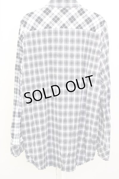 画像2: NO ID.BLACK シャツ.クレイジーチェックカットオフSH /ブラック/1 T-22-01-27-006-NO-sh-ET-ZT241 (2)