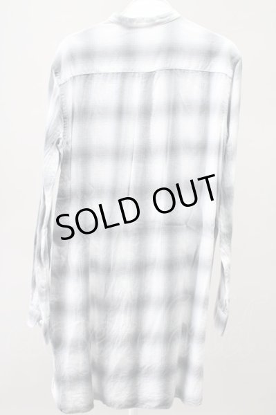 画像2: HARE シャツ.バンドカラーオンブレチェックロング /Lグレー/S T-22-01-27-007-HA-sh-NA-ZT241 (2)