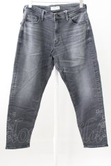 【WINTERセール】VANQUISH パンツ.Sakura print Stretch Tapered Denim /ブラック/30 T-22-01-28-011-VA-pa-KN-ZT264