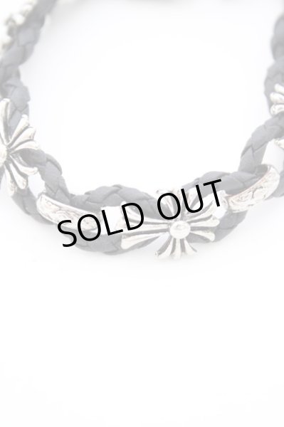 画像2: 【新品アウトレット】 【50%OFF】レザークロスブレスレット /シルバーｘブラック/F 22-03-31-019l-1-ac-SI-m-NA-ZT-B501 (2)