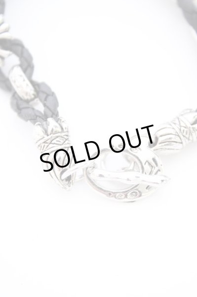 画像3: 【新品アウトレット】 【50%OFF】レザークロスブレスレット /シルバーｘブラック/F 22-03-31-019l-1-ac-SI-m-NA-ZT-B501 (3)