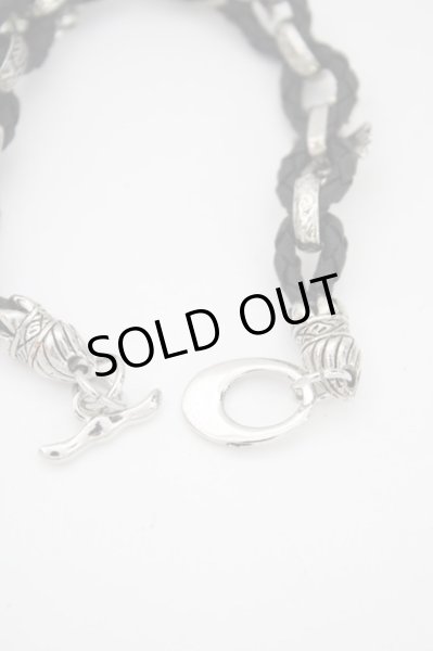 画像4: 【新品アウトレット】 【50%OFF】レザークロスブレスレット /シルバーｘブラック/F 22-03-31-019l-1-ac-SI-m-NA-ZT-B501 (4)