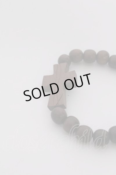 画像2: 【新品アウトレット】 【50%OFF】ウッドクロスブレスレット /ブラウンｘブラック/- T-22-04-12-010l-1-ac-SI-m-NA-ZT-B500 (2)