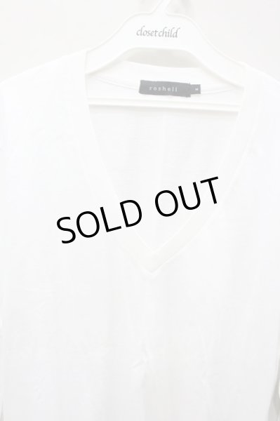 画像2: Roshell カットソー.六分袖Vネック /ホワイト/M O-22-04-12-005-Ro-to-YM-ZT275 (2)