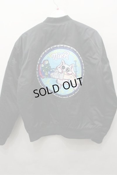 画像4: 【セール】NieR CLOTHINGジャケット.バックパッチナイロンブルゾン /ブラック/ O-22-04-20-061-SE-ja-YM-ZT-M111