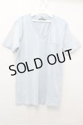 【SALE】Roshell Tシャツ.胸ポケットインディゴ /ブリーチ/M O-22-04-26-026-Ro-ts-YM-ZT265