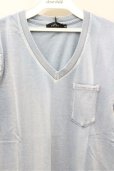 画像2: 【SALE】Roshell Tシャツ.胸ポケットインディゴ /ブリーチ/M O-22-04-26-026-Ro-ts-YM-ZT265 (2)