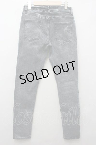 画像4: JURY BLACK パンツ.ステッチダメージスキニー /ブラック/L O-22-05-16-076-JU-pa-YM-ZT327 (4)