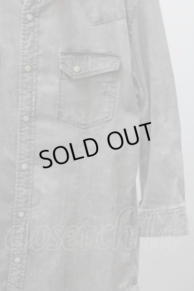 画像3: Black by VANQUISH シャツ.六分袖ストレッチウエスタン /グレー/M O-22-05-30-002-Bl-sh-YM-ZT267 (3)