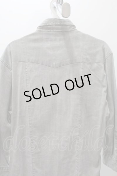 画像4: Black by VANQUISH シャツ.六分袖ストレッチウエスタン /グレー/M O-22-05-30-002-Bl-sh-YM-ZT267 (4)