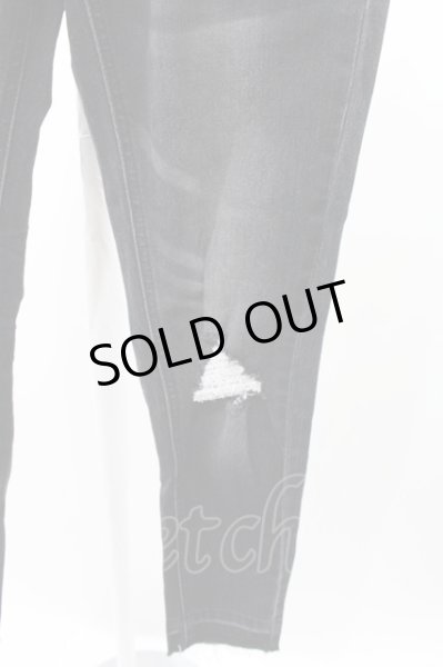 画像2: Roshell パンツ.クラッシュスキニーデニム /ブラック/S O-22-06-02-036-Ro-pa-YM-ZT320 (2)