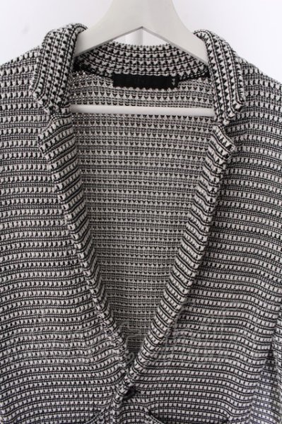 画像2: FUGA ジャケット.Corazon ニットテーラード /ブラックｘホワイト/44 O-22-06-07-079-FU-ja-YM-ZT182 (2)