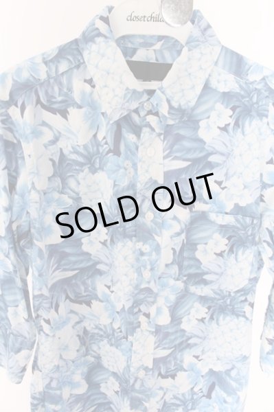 画像2: Luv maison シャツ.ボタニカル総柄六分袖 /ブルー/44 O-22-06-13-070-Lu-sh-YM-ZT319 (2)