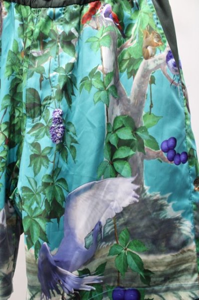 画像3: NO ID. パンツ.スカーフ切替レイヤードハーフ /グリーン/1 S-22-06-18-1034-NO-pa-KN-ZT307 (3)