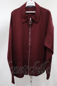 【WINTERセール】minority ジャケット.ジップアップオフショルシャツ /ボルドー/L O-22-06-22-020-ET-ja-YM-ZT319