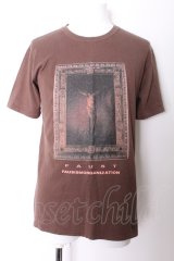 【SALE】FAUST（清春） Tシャツ.Jesus BIG /ブラウン/L O-22-06-26-003-FA-ts-YM-OS-ZT398