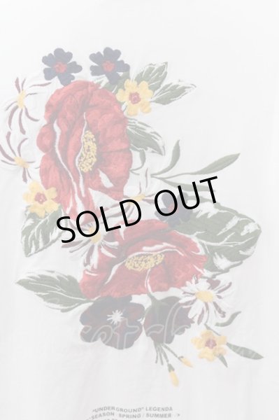 画像2: LEGENDA Tシャツ.Flower art embroidery /ホワイト/F O-22-06-26-060-LE-ts-YM-ZT323 (2)