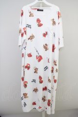 【SALE】TRAVAS TOKYO Tシャツ.Strawberry bear relax dress/ルームウェアワンピース /ホワイト/F T-22-07-13-004-TR-sh-KN-ZT287