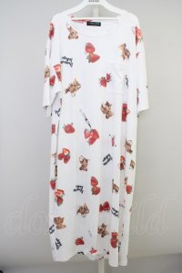 【SALE】TRAVAS TOKYO Tシャツ.Strawberry bear relax dress/ルームウェアワンピース /ホワイト/F T-22-07-13-004-TR-sh-KN-ZT287