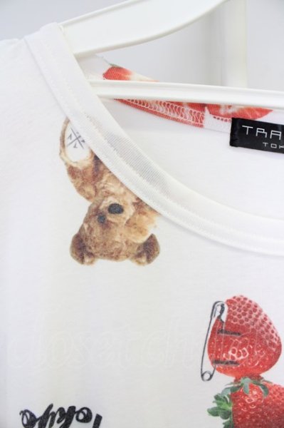 画像3: TRAVAS TOKYO Tシャツ.Strawberry bear relax dress/ルームウェアワンピース /ホワイト/F T-22-07-13-004-TR-sh-KN-ZT287 (3)