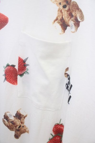 画像4: TRAVAS TOKYO Tシャツ.Strawberry bear relax dress/ルームウェアワンピース /ホワイト/F T-22-07-13-004-TR-sh-KN-ZT287 (4)