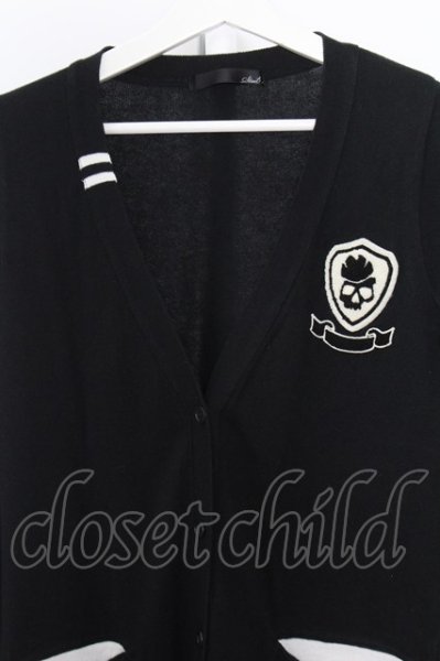 画像2: Stud. カーディガン.ニットワッペンブロークン /ブラック/F O-22-07-24-031-St-to-YM-ZT356 (2)