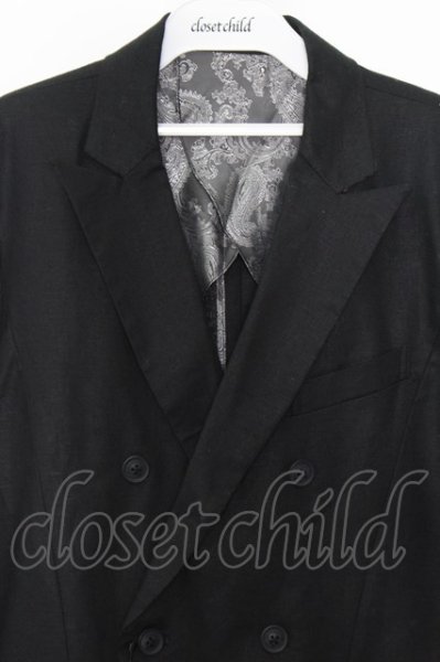 画像2: Regius Evolution ジャケット.リネン混ダブルボタン【現在買取対象外】 /ブラック/1 O-22-07-24-038-Re-ja-YM-ZT365 (2)