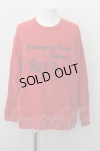 【セール】MARDIGRAS(SADS清春) カットソー.Tigerプリントスウェット /レッド/XL O-22-07-27-043-MA-to-YM-ZT109