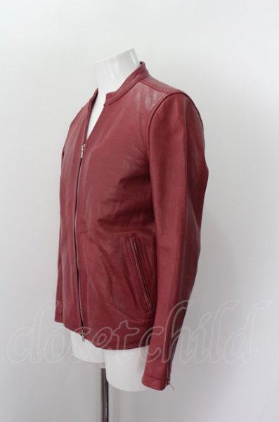 画像3: NO ID. ジャケット.カウレザーVネックシングルライダース /レッド/2 O-22-07-27-045-NO-ja-YM-ZT-ML020 (3)