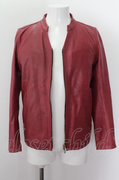 画像5: NO ID. ジャケット.カウレザーVネックシングルライダース /レッド/2 O-22-07-27-045-NO-ja-YM-ZT-ML020 (5)