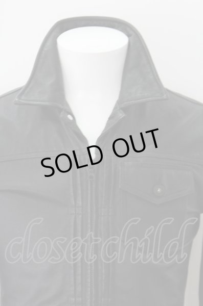 画像2: NO ID. ジャケット.PIGレザーZIP-Gジャン /ブラック/1 O-22-07-27-083-NO-ou-YM-ZT-ML003 (2)