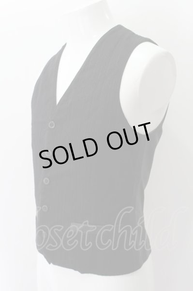 画像2: BACKLASH ベスト.リネン昆ストライプカーフ /ブラック/2 O-22-07-31-010-BA-to-YM-ZT351 (2)