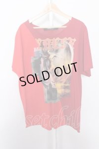 【SALE】NO ID. BLACK Tシャツ.天竺リメイク Type B /レッド/2 O-22-08-04-038-NO-ts-YM-ZT368