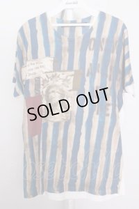 【SALE】NO ID. BLACK Tシャツ.Anarchy /ブルー/1 O-22-08-04-045-NO-ts-YM-ZT368