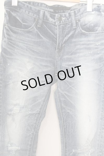 画像2: FUGA パンツ.ペインティング加工デニム /ライトブルー/44 O-22-08-07-114-FU-pa-YM-ZT451 (2)