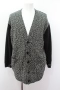 【WINTERセール】CHORD NUMBER EIGHT カーディガン.LEOPARD LONG CARDIGAN /ブラックｘグレー/S O-22-08-11-029-CH-to-YM-ZT367
