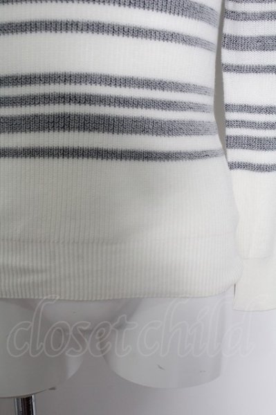 画像2: GOSTAR DE FUGA ニット.JAVELINボーダーVネック /ホワイト/44 O-22-08-19-057-GO-to-YM-ZT334 (2)