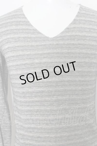 画像2: GOSTAR DE FUGA カットソー.切りっぱなしパイルボーダー /グレー/44 O-22-08-19-059-GO-to-YM-ZT386 (2)