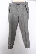【WINTERセール】5351pour les Hommes パンツ.ヘリンボーンストレッチクロップド /ブラック/2 O-22-08-19-086-53-pa-YM-ZT361