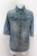 【WINTERセール】FUGA シャツ.Authentic 顔料加工6S /ブルー/44 O-22-08-24-049-FU-sh-YM-ZT381