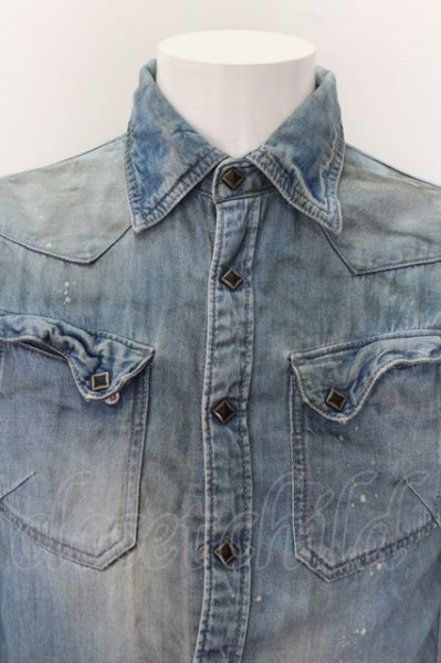 画像2: FUGA シャツ.Authentic 顔料加工6S /ブルー/44 O-22-08-24-049-FU-sh-YM-ZT381 (2)