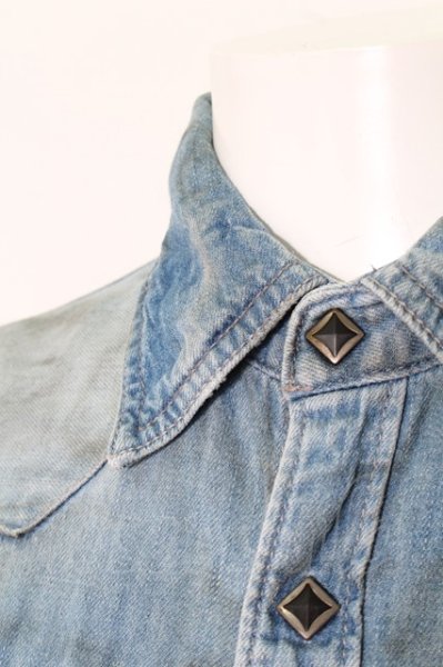 画像3: FUGA シャツ.Authentic 顔料加工6S /ブルー/44 O-22-08-24-049-FU-sh-YM-ZT381 (3)