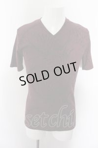 【SALE】semanticdesign Tシャツ.ボタニカルテレコVネック /ワイン/M O-22-08-30-094-se-ts-YM-ZT360