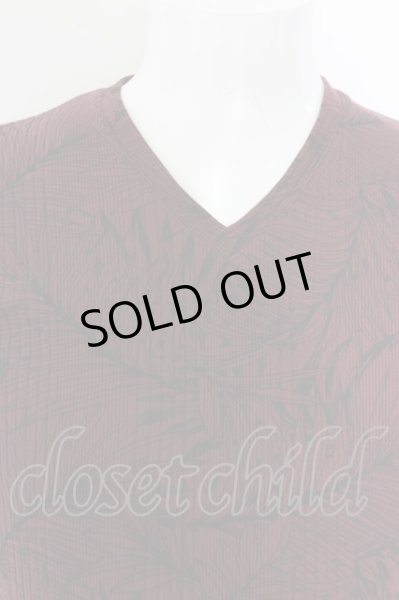 画像2: semanticdesign Tシャツ.ボタニカルテレコVネック /ワイン/M O-22-08-30-094-se-ts-YM-ZT360 (2)