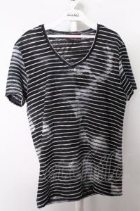 【SALE】TORNADO MART Tシャツ.ブリードボーダータックＪＱ /ブラックｘホワイト/M O-22-08-31-027-TO-ts-YM-ZT353