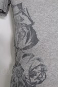 画像2: 【SALE】TORNADO MART Tシャツ.フォギー天竺(フロッキーローズプリント) /グレー/M O-22-08-31-060-TO-ts-YM-ZT352 (2)