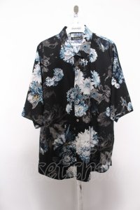 【WINTERセール】TORNADO MART シャツ.ビザールフラワープリントドルマン /ネイビー/M O-22-08-31-079-TO-sh-YM-ZT351