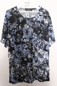 【SALE】TORNADO MART Tシャツ.フラワープリント /ネイビー/M O-22-08-31-080-TO-ts-YM-ZT351